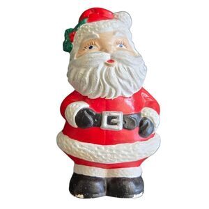 Festive Santa Claus Ceramic Red and White Christmas Decor Mistltoe